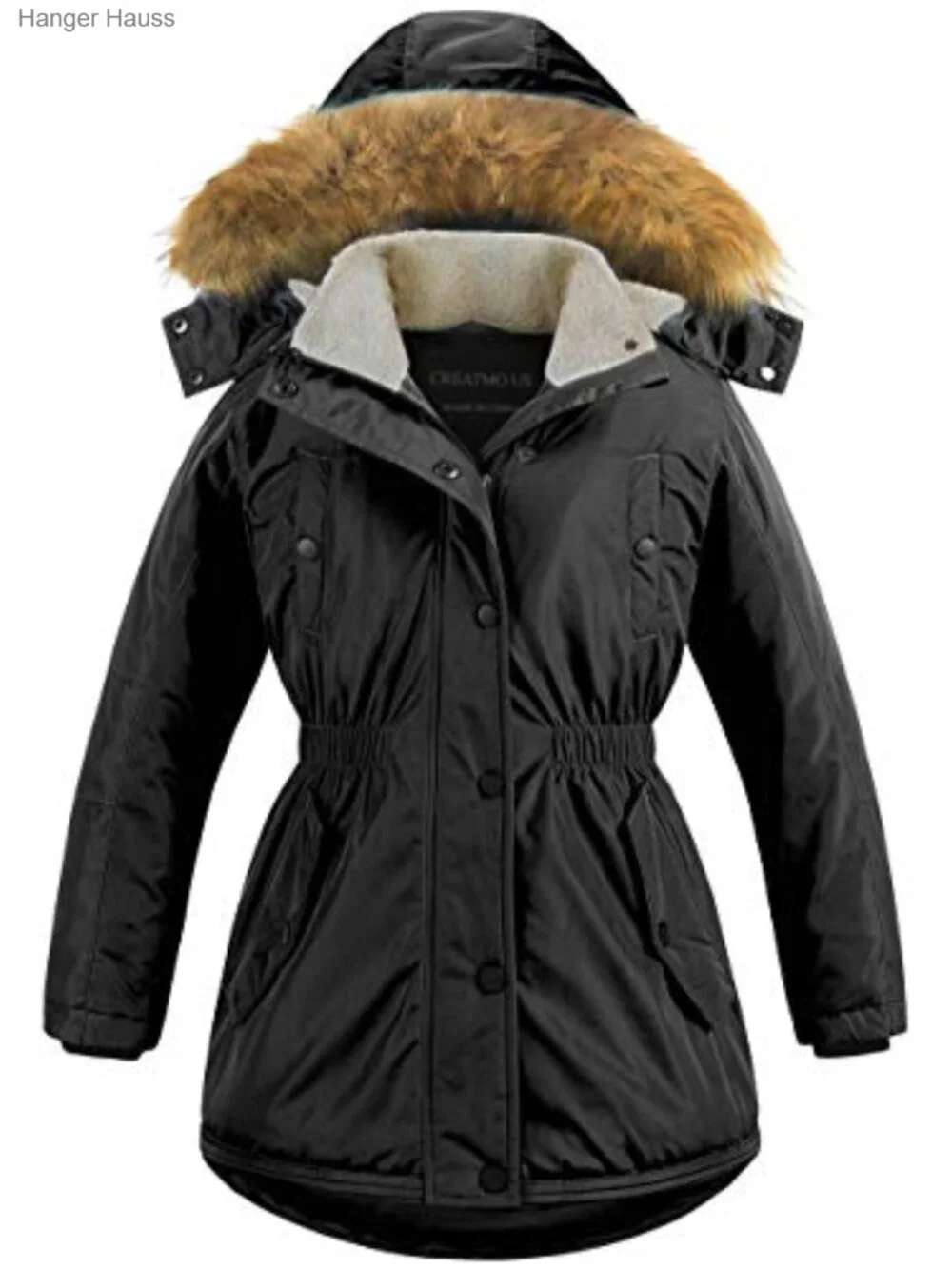 Girls Long Winter Warm Parka Puffer Coat Sherpa Lined Waterproof Windproof